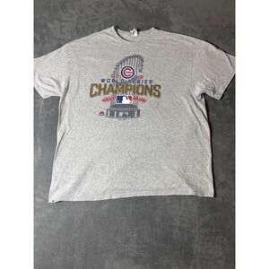 Majestic Chicago Cubs 2016 World Series Champions T-Shirt Gray Mens 2XL